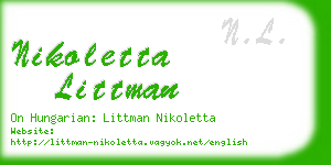 nikoletta littman business card